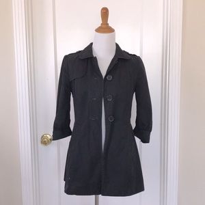 Banana Republic Short Trench Coat in Faded Black